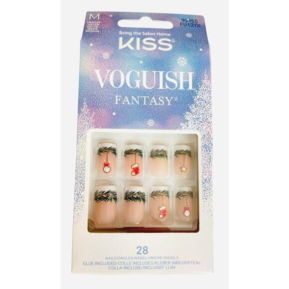 Kiss Voguish Fantasy Press on Holiday Nails One Box - Picture 1 of 2